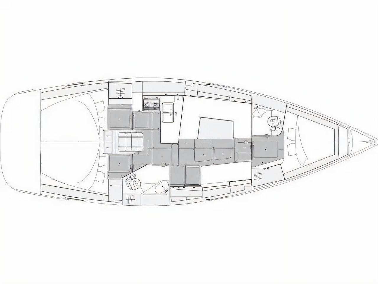 Interior of Elan Impression 40.1 sail boat with 3 cabins Croatia yacht charter