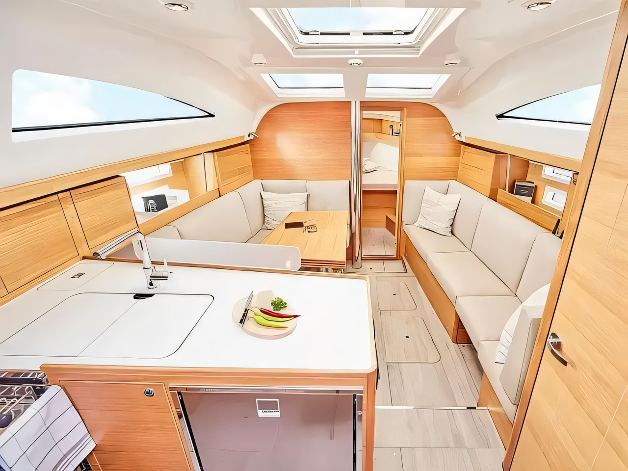 Layout of Elan Impression 40.1 sail boat with 3 cabins Croatia yacht charter