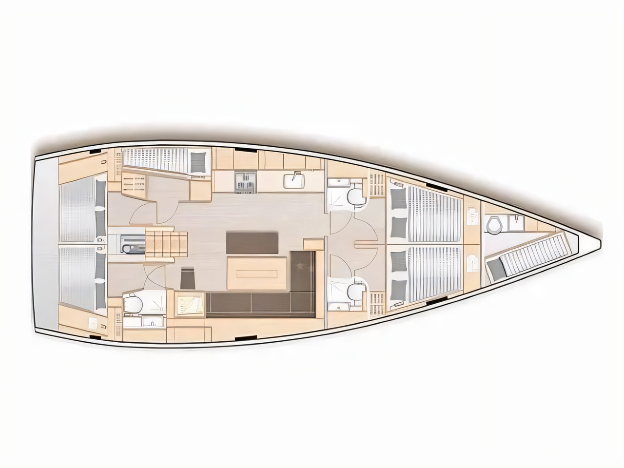 Interior of Hanse 508 sail boat Croatia yacht charter