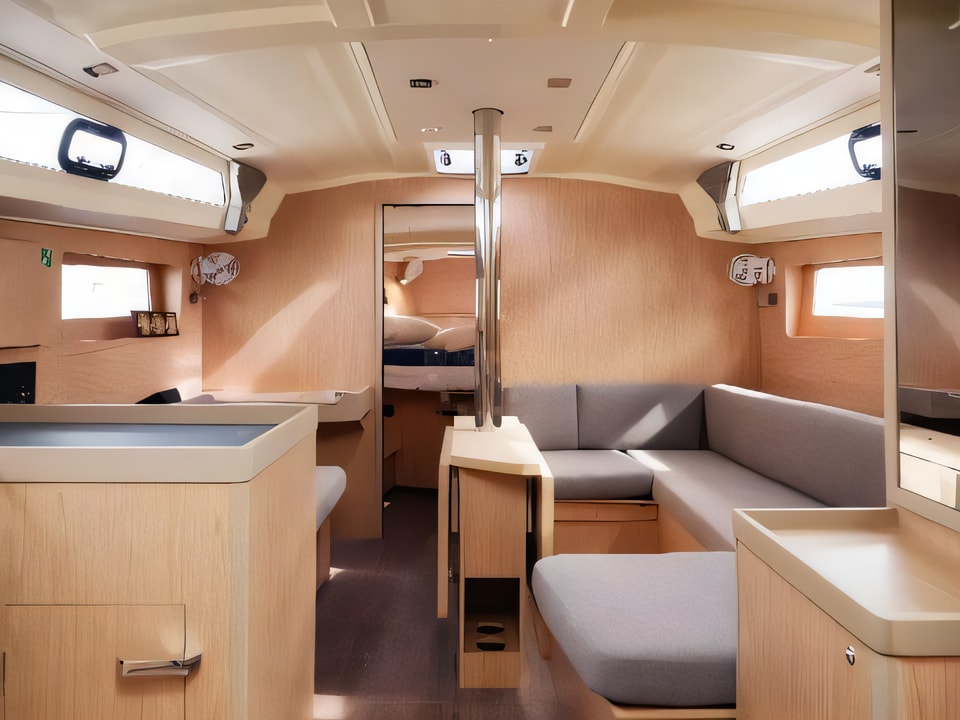 Interior of Oceanis 41.1 sail boat with 3 cabins Croatia yacht charter