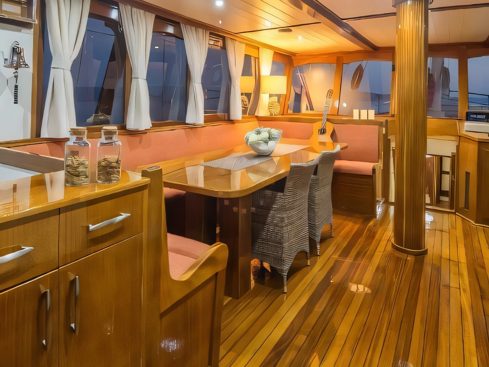 Interior of ALTAIR gulet or cruiser with 6 cabins Croatia yacht charter