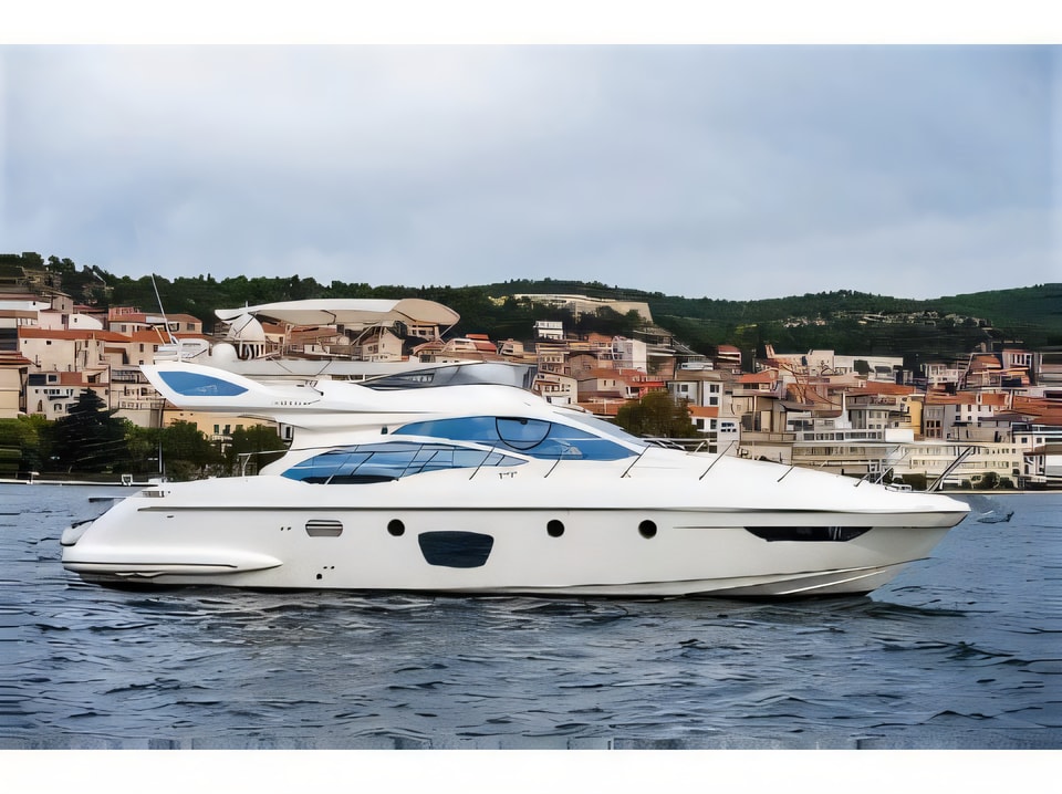 Exterior overview of Azimut 47 Fly motoryacht for charter from Sibenik Marina Mandalina in the Sibenik sailing area Croatia