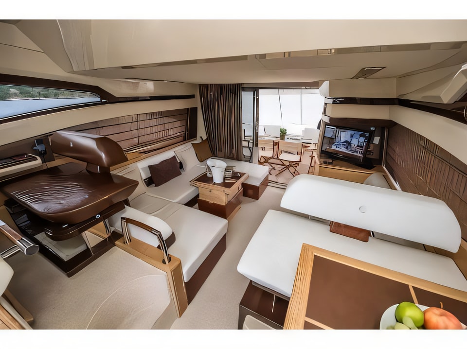 Interior of Azimut 47 Fly motoryacht with 3 cabins Croatia yacht charter