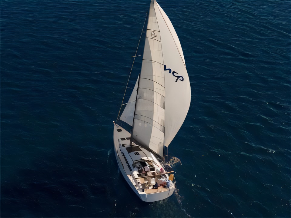 Exterior overview of Dufour 460 Grand Large 3 cab sail boat for charter from Sibenik Marina Mandalina in the Sibenik sailing area Croatia