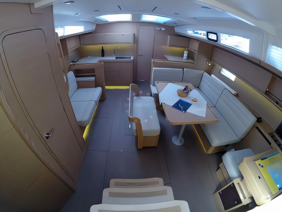 Interior of Dufour 460 Grand Large 3 cab sail boat with 3 cabins Croatia yacht charter